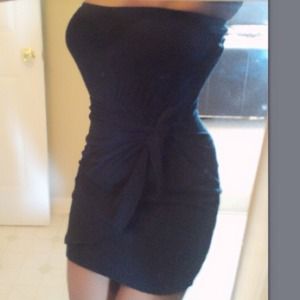 Black tube top dress