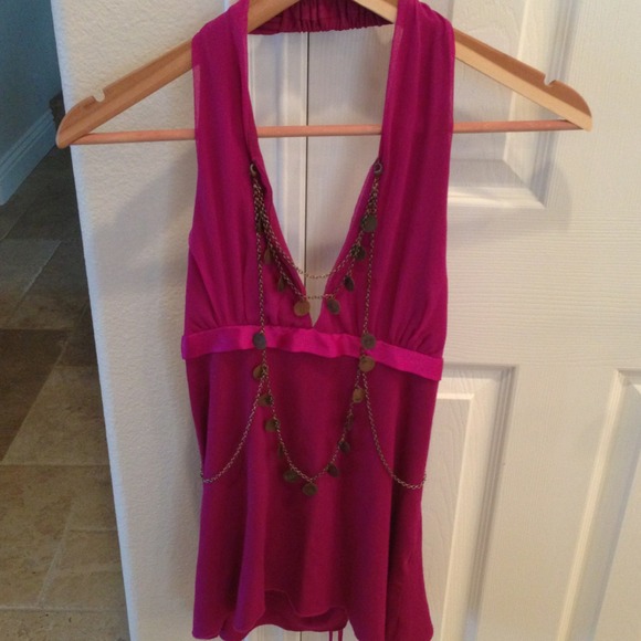 Fushia halter top by Arden B. Size small.