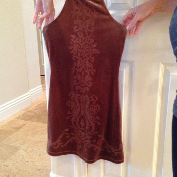 Bronze velvet halter top. Size small.