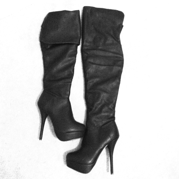 Black over the knee boots