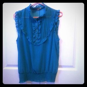 Forever21 teal chiffon top