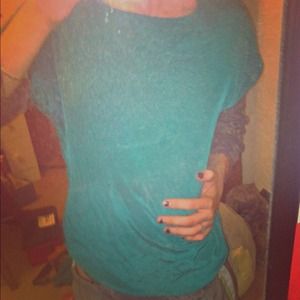 REDUCED💰 Iridescent Teal Batwing Top