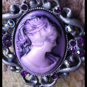 Beautiful handcrafted Cameo with Stones & Brads