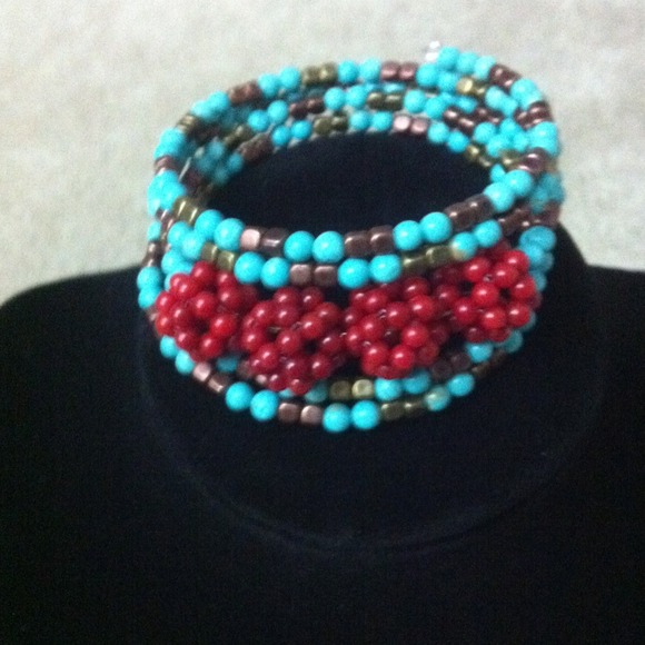 Handmade wire wrap around bracelet