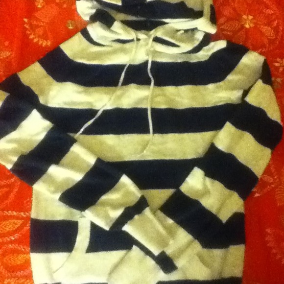 🔴GONE🔴💙navy blue and grey striped hoodie💙 - Picture 1 of 1