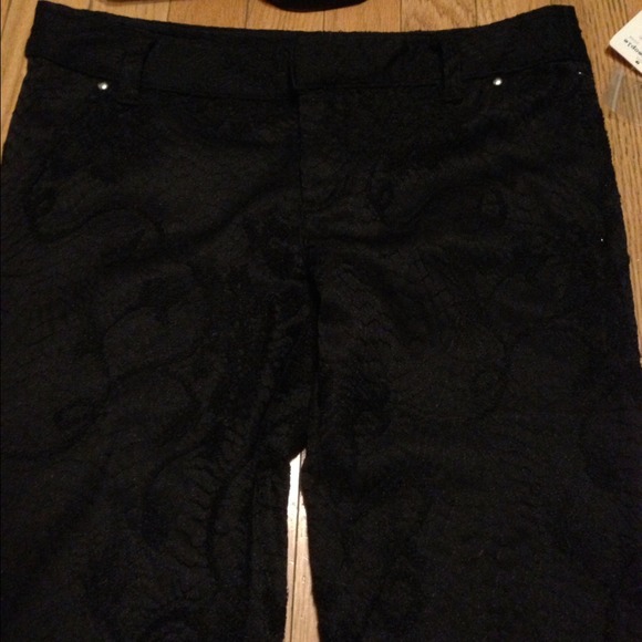 RESERVED FREE PEOPLE black lace like pants new - Picture 3 of 4