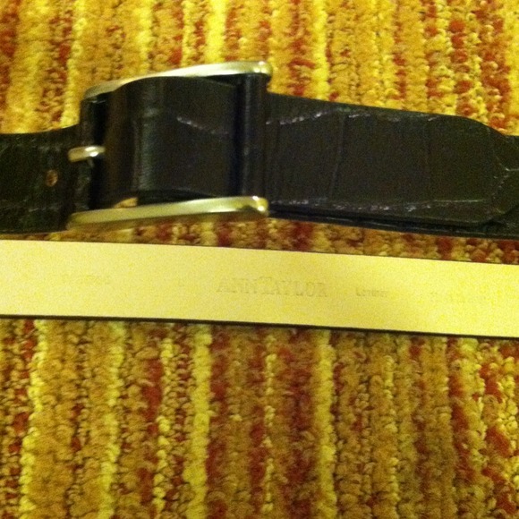 Designer croc embossed leather belt by Ann Taylor main image 4