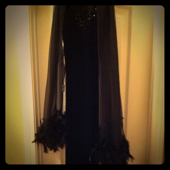 Black evening dress w/wrap