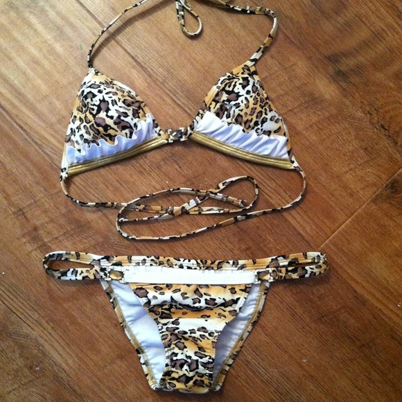 Veve swimwear cheetah print and ruffles