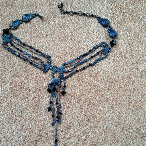 Victorian choker with black crystals - Picture 2 of 2