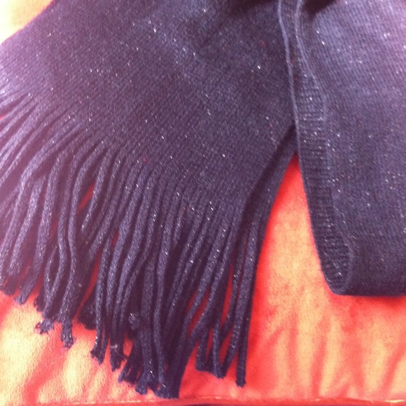 Black scarf with silver thread
