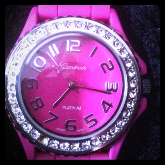 RESERVED 4 @miss_meghan Geneva Platinum pink watch - Picture 1 of 4