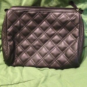 Black Quilted Cosmetic Bag