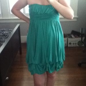 Fun, flattering green strapless dress