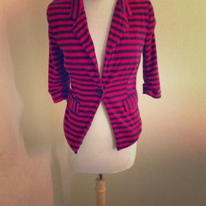 Red striped blazer