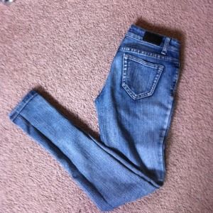 Tight thick skinny jeans.