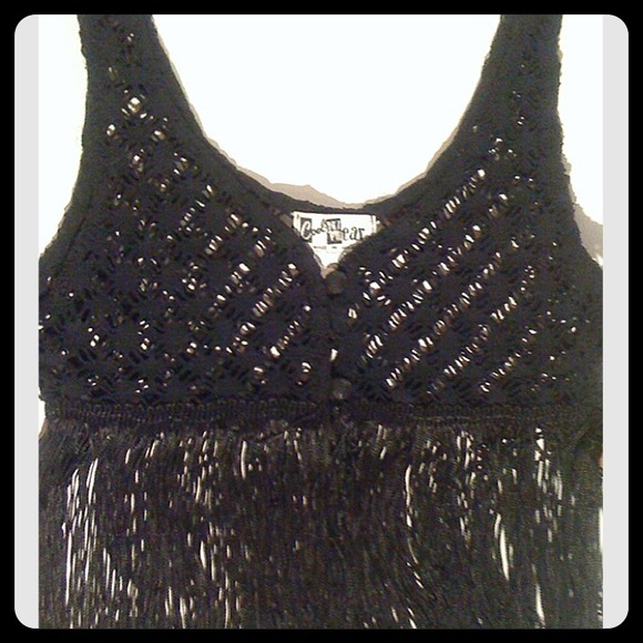 N.W. W.T'S JANICE JOPLIN INSPIRED CROCHETED VEST - Picture 2 of 3