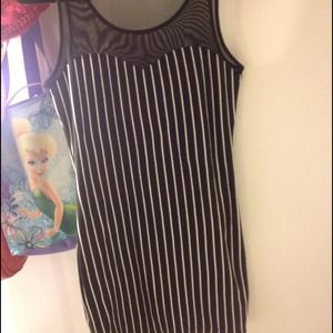 Vertically striped bodycon dress