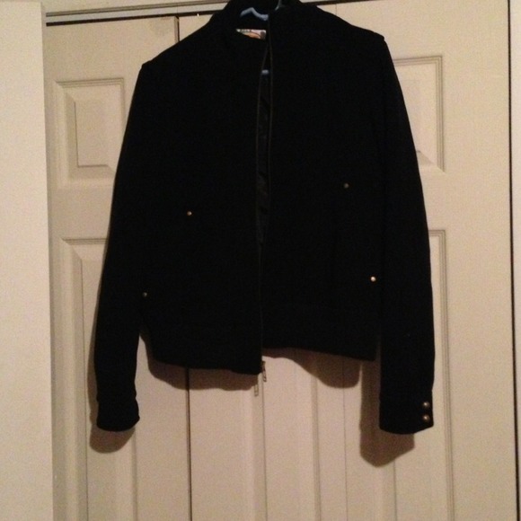 HOLD...Talbots Black wool bomber jacket