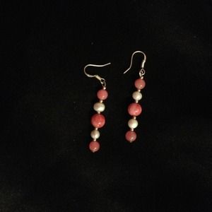 Genuine Mother of Pearl and Cats Eye earrings.