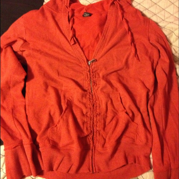 Vanity Burnt orange zip up hoodie