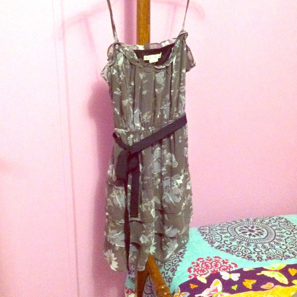 Grey/Black Flowered Dress