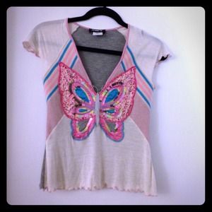 Sequin Butterfly Tee - made in Italy