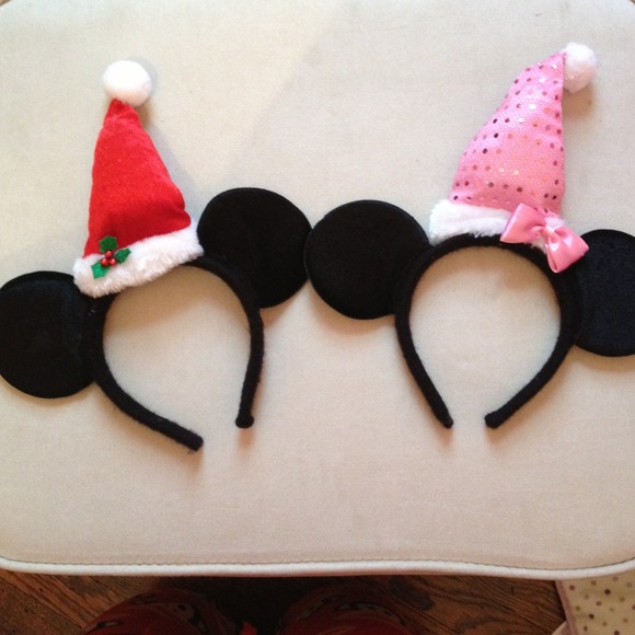Accessories - His and hers Christmas  Mickey and Minnie hats