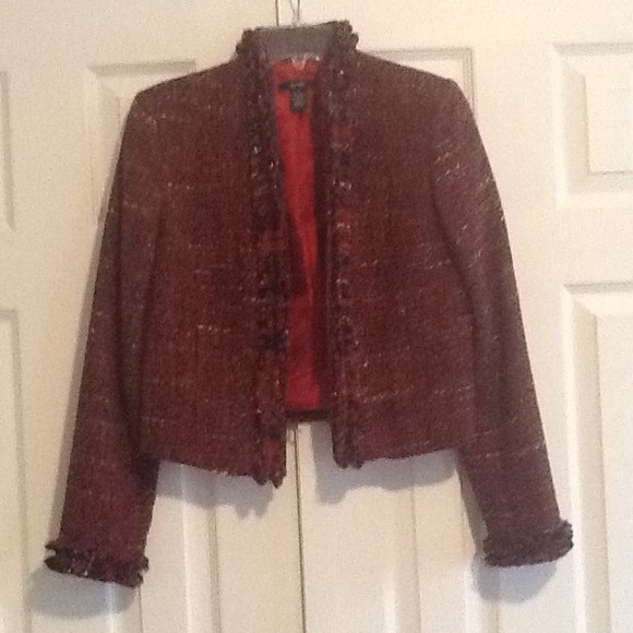 Alfani Red and Black Tweed Blazer