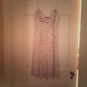 Elie Tahari 100% silk dress, white/black polka dot