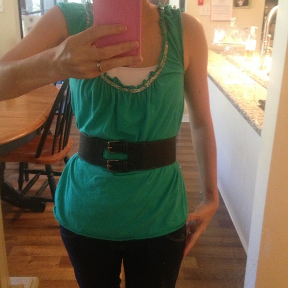Beaded turquoise LOFT shirt