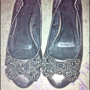 Rhinestone bow flats
