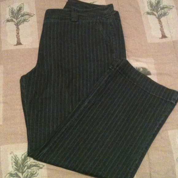 Denim pin stripe slacks
