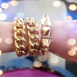 Double chunky gold chain Bracelet