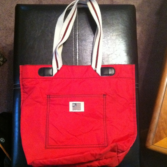 SOLD Ralph Lauren cute red tote bag