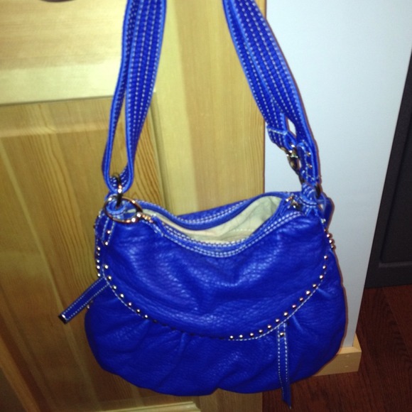 Studded soft blue bag