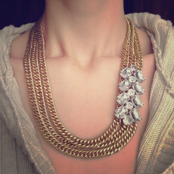 Gold Chevron Necklace - Bauble Bar