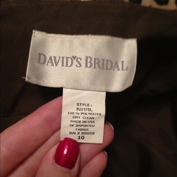 Davids Bridal Short Strapless Brown Dress - Picture 3 of 4