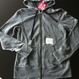 Roxy hoodie grey with print