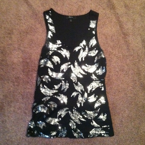 SOLD Express black sequin tank top size large