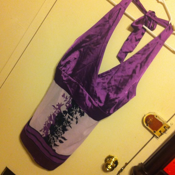 Wine Halter Top with Floral Print  22/24