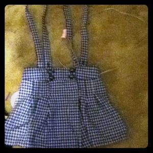 Unique black and white skirt with overalls