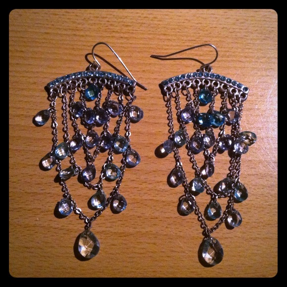 Blue Chain Earrings