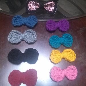 Crocheted handmade hair bows
