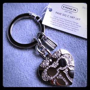 Coach Accessories - Coach Pave Signature 💗 Locket Key Chain F92416 Coach Accessories - Coach Pave Signature 💗 Locket Key Chain F92416