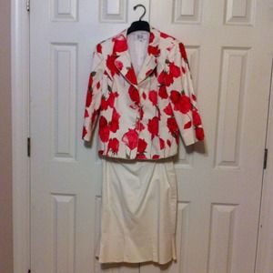 LeSuit suit 14P 95% cotton  skirt 22" long