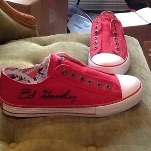 BNWT RED ED HARDY SNEAKERS