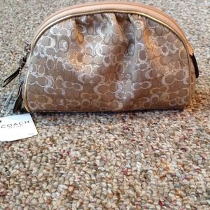 Coach make up case gold