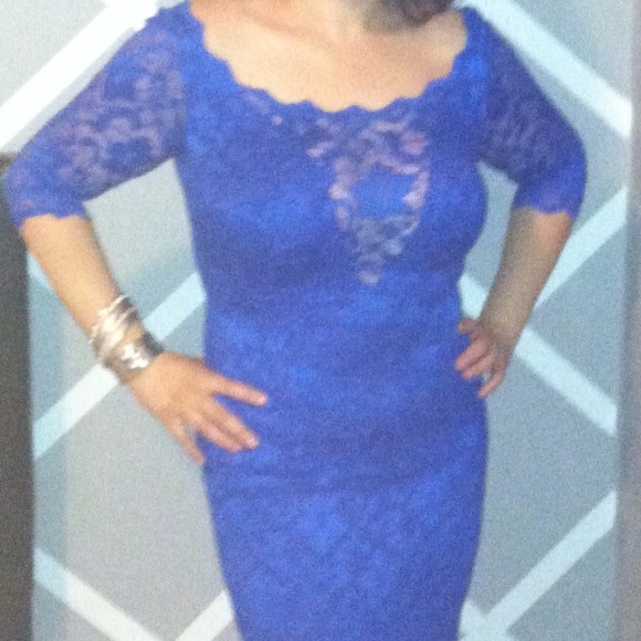 Reserve***Beautiful Royal Blue Lace dress size L