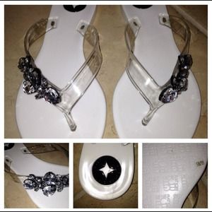 BCBG Crystal Embellished Size 5 Sandals